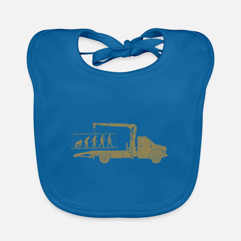 Tow Truck Evolution Silhouette Minimalist Organic Baby Bibs
