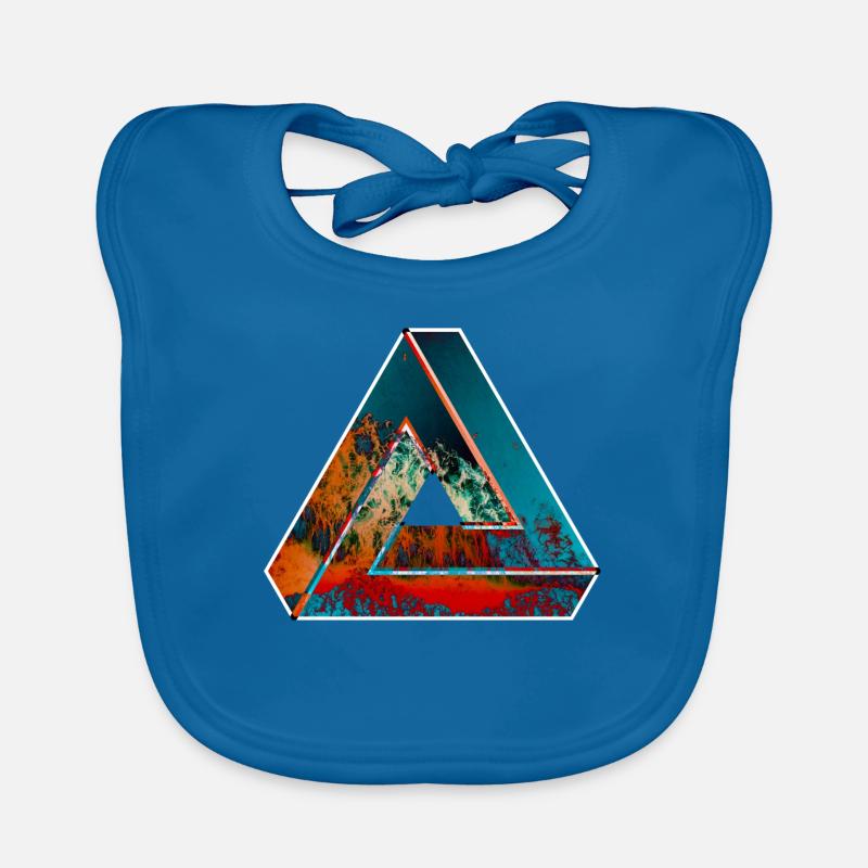 Penrose triangle optical illusion colored patterned Organic Baby Bibs