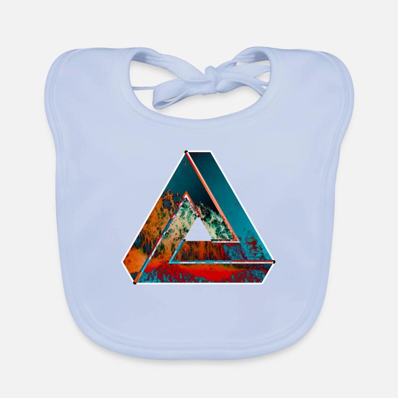 Penrose triangle optical illusion colored patterned Organic Baby Bibs