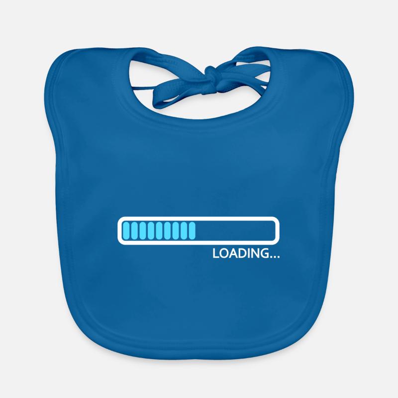 Ladebalken Loading - Baby Bio-Lätzchen - Pfauenblau