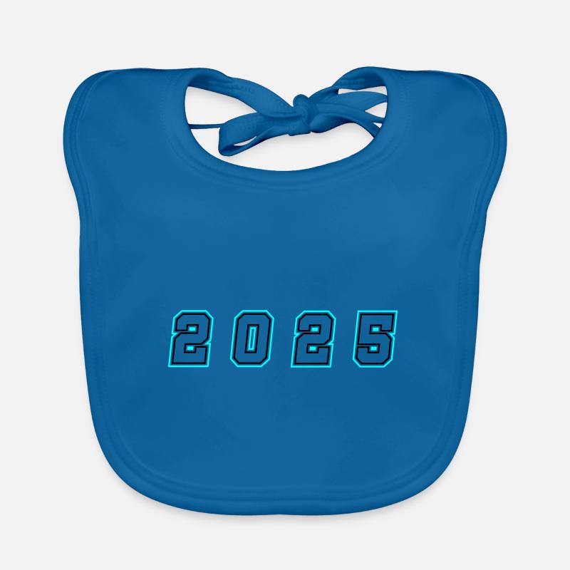 2025 Year Number Organic Baby Bibs