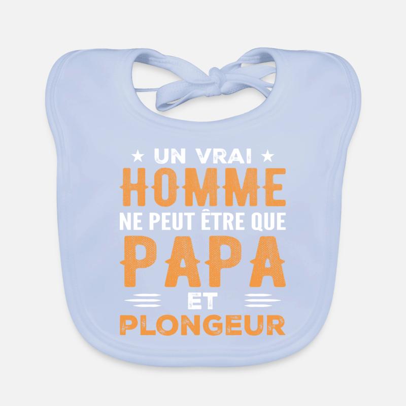 A Real Man Is Just a Dad and a Diver Organic Baby Bibs