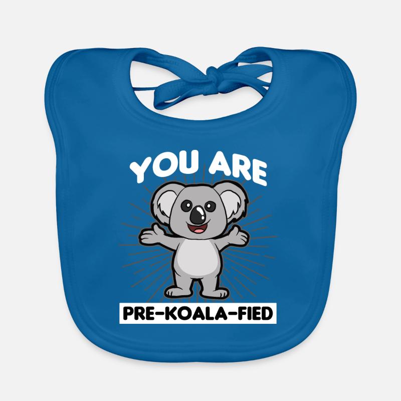 Koala Eucalyptus Australie - Bavoir bio Bébé - bleu paon