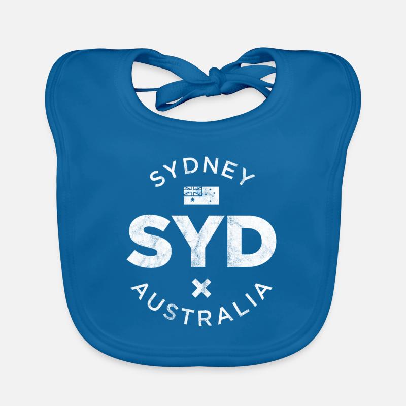 SYD, Sydney Australie - Bavoir bio Bébé - bleu paon