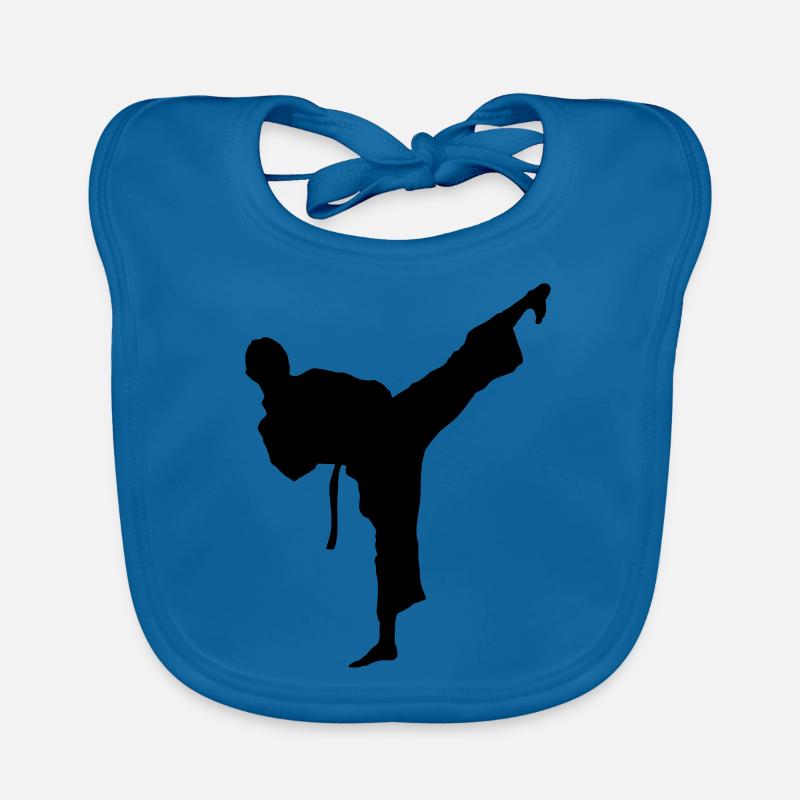 taekwondo_10 - Bavoir bio Bébé - bleu paon