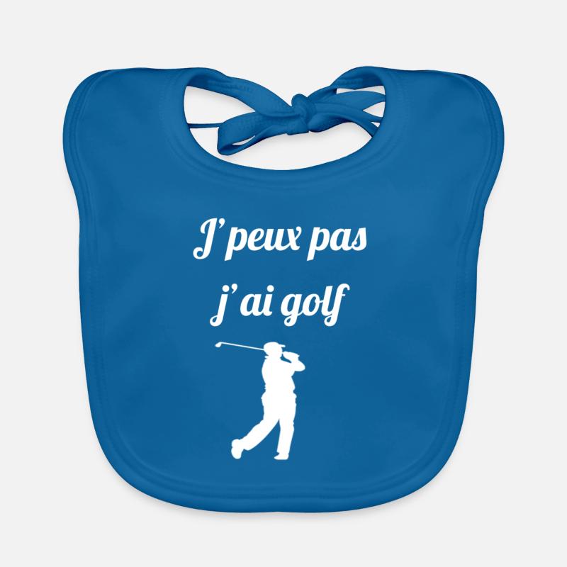 j'peux pas j'ai golf - Bavoir bio Bébé - bleu paon