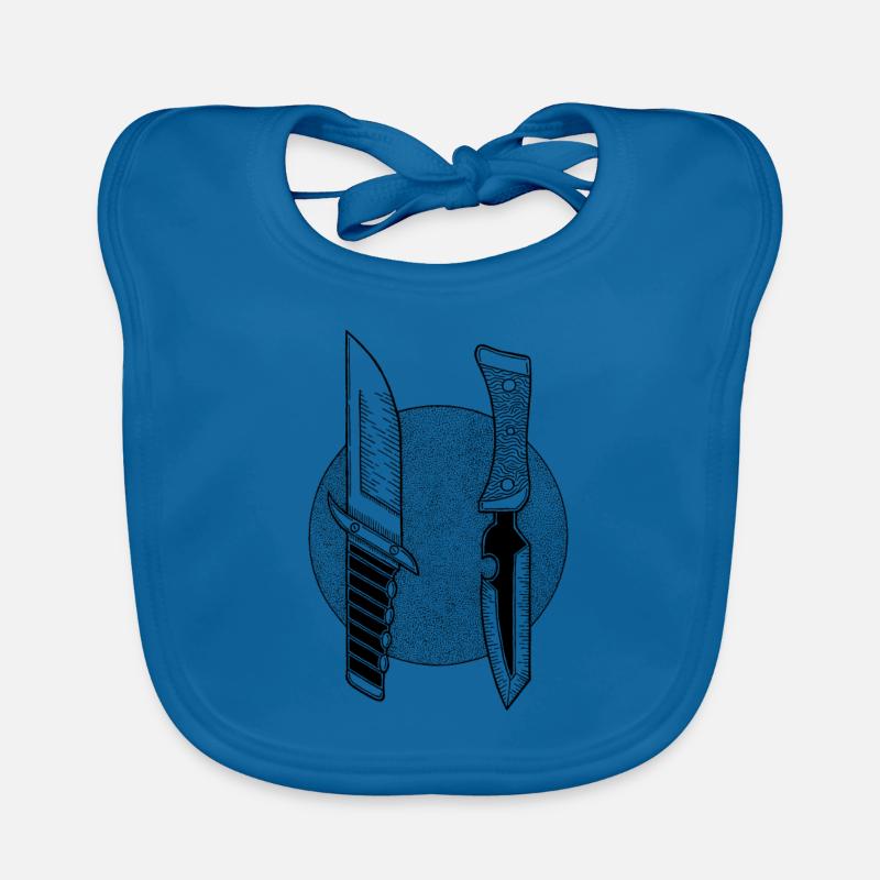 knifes - Bavoir bio Bébé - bleu paon