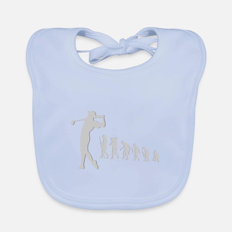Evolution Golf Golfer Evolution Stone Age Organic Baby Bibs