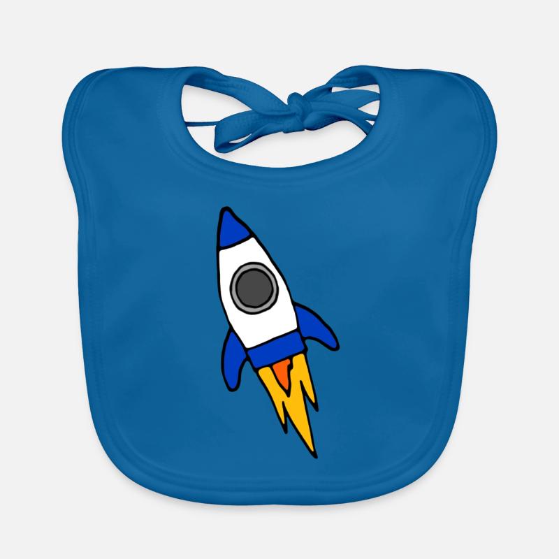 Blaue Rakete Comic Baby Bio-Lätzchen