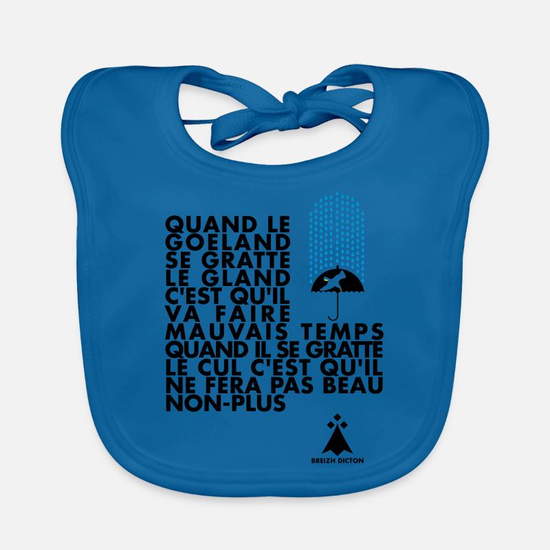 BREIZH GOELAND - Bavoir bio Bébé - bleu paon