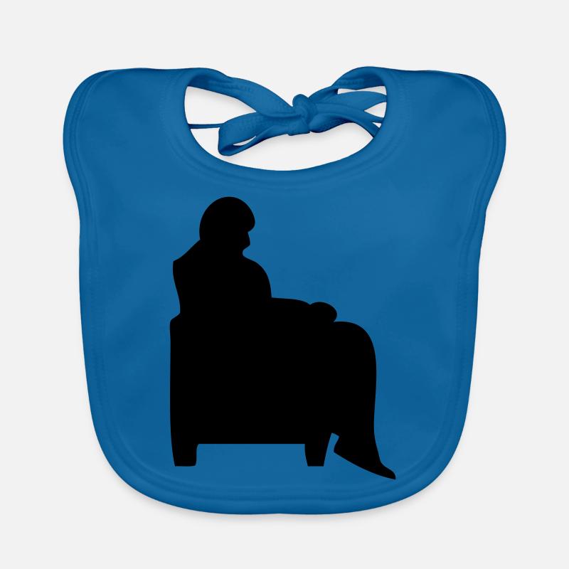 Mann sitzender Sessel Canape alt Baby Bio-Lätzchen