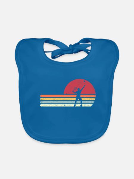tennis - Baby Bio-Lätzchen - Pfauenblau