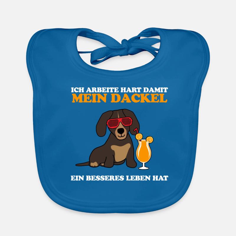 dackel - Baby Bio-Lätzchen - Pfauenblau