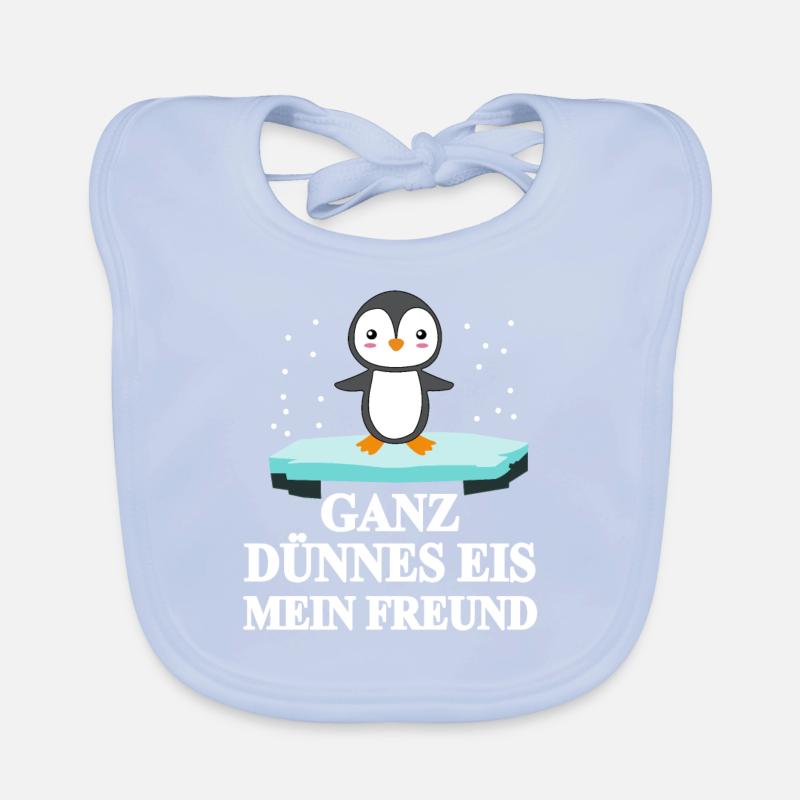 Ganz Dünnes Eis Mein Freund, Pinguin Baby Bio-Lätzchen