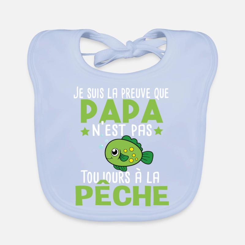 Papa Pêche Pêcheur Bébé Nourrisson Naissance Bavoir bio Bébé
