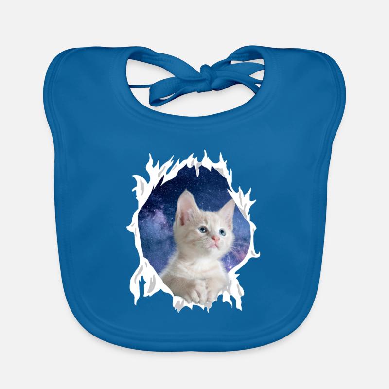 Süßes 3D Kätzchen Katze - Geschenk - Baby Bio-Lätzchen - Pfauenblau