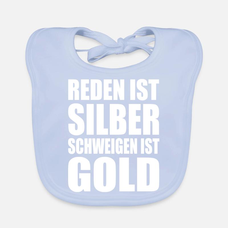 reden ist silber schweigen ist gold Baby Bio-Lätzchen