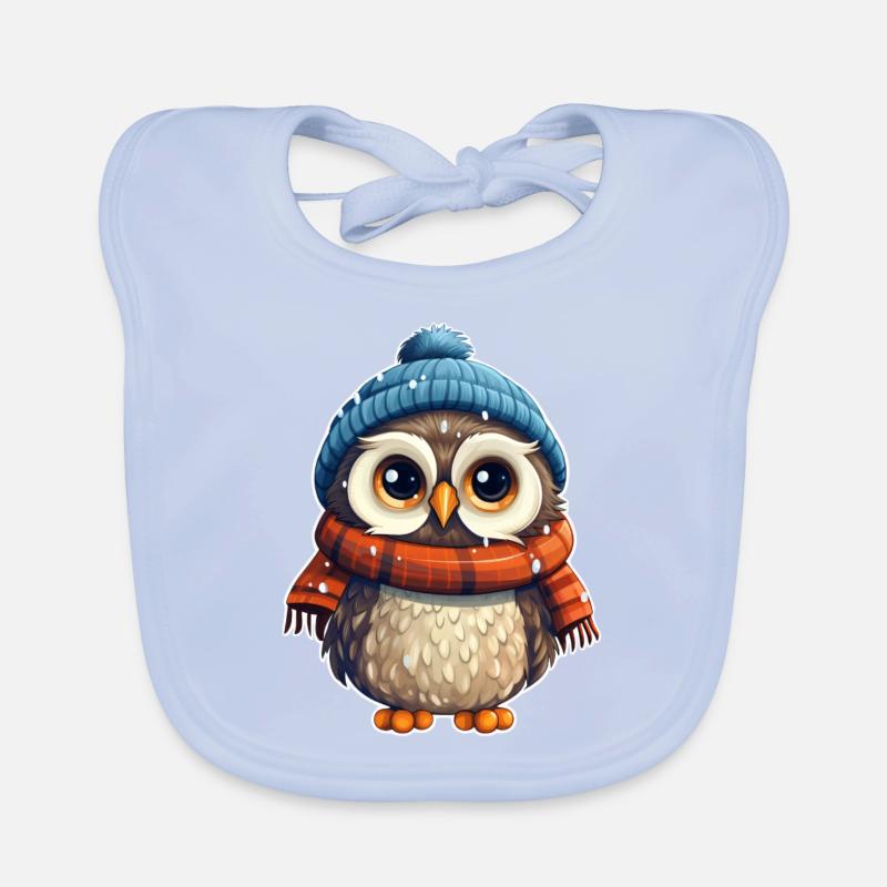 Winter süsse Eule Baby Bio-Lätzchen