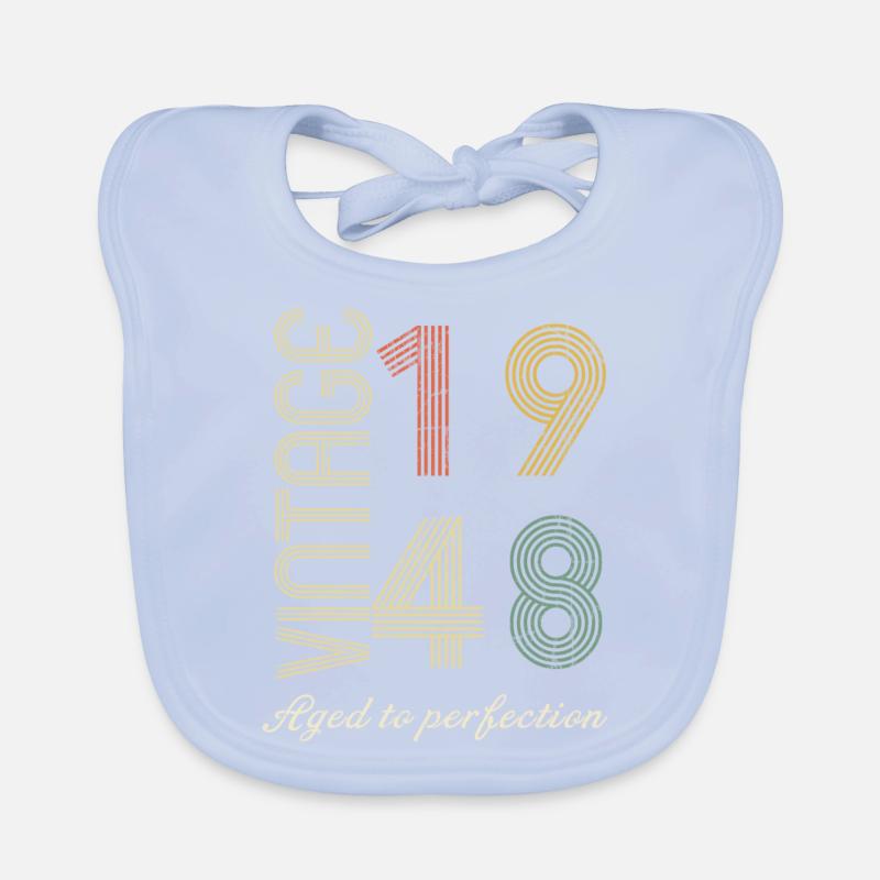 76 Year Old Birthday Gift - 1948 Organic Baby Bibs