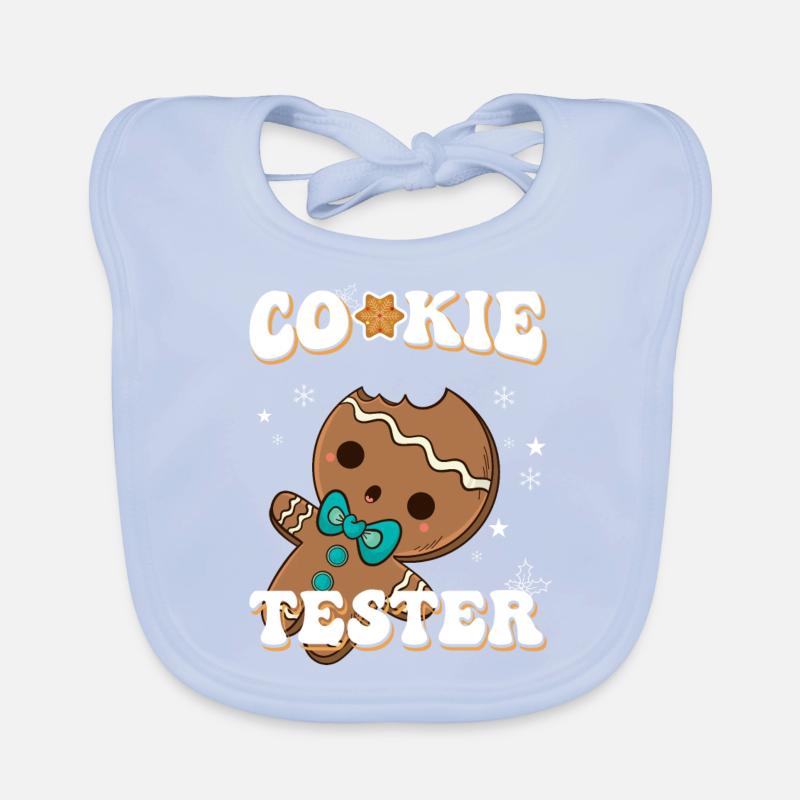 Cookie Tester Gingerbread Figurine Winter Joy Organic Baby Bibs