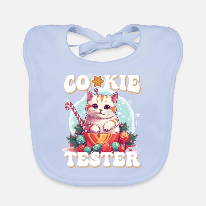 Mignon testeur de biscuits Kitten illustration Bavoir bio Bébé