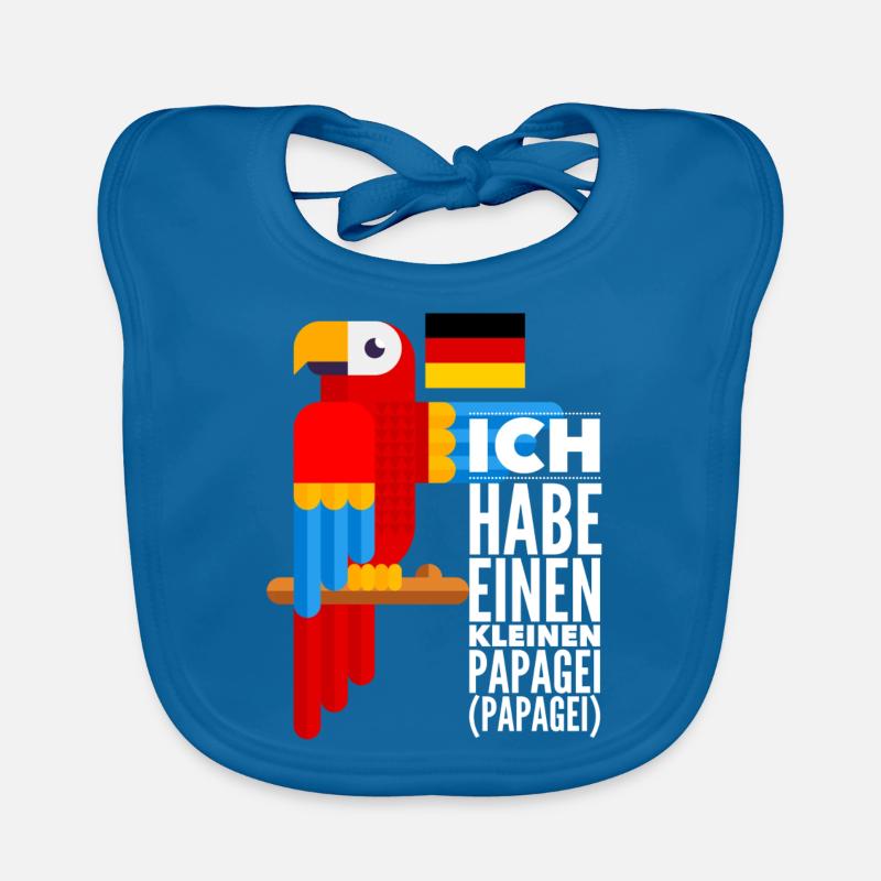Papagei - Baby Bio-Lätzchen - Pfauenblau