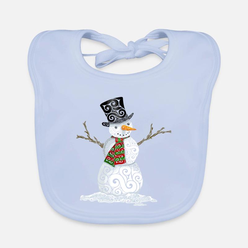 Glücklicher wirbelnder Schneemann Baby Bio-Lätzchen