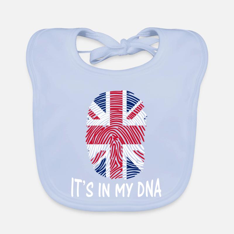 drapeau du Royaume-Uni c'est dans mon ADN Bavoir bio Bébé