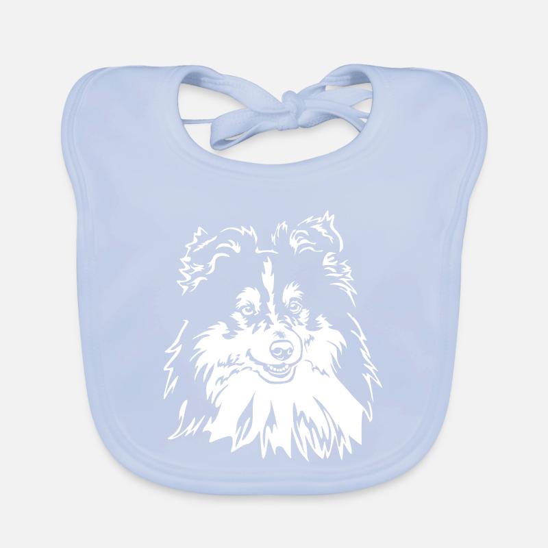 Sheltie Head "Black Edtion" Organic Baby Bibs