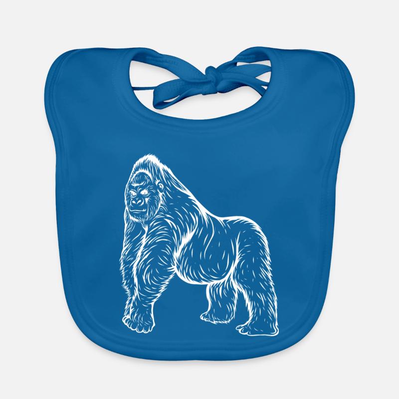 Gorilla - Baby Bio-Lätzchen - Pfauenblau