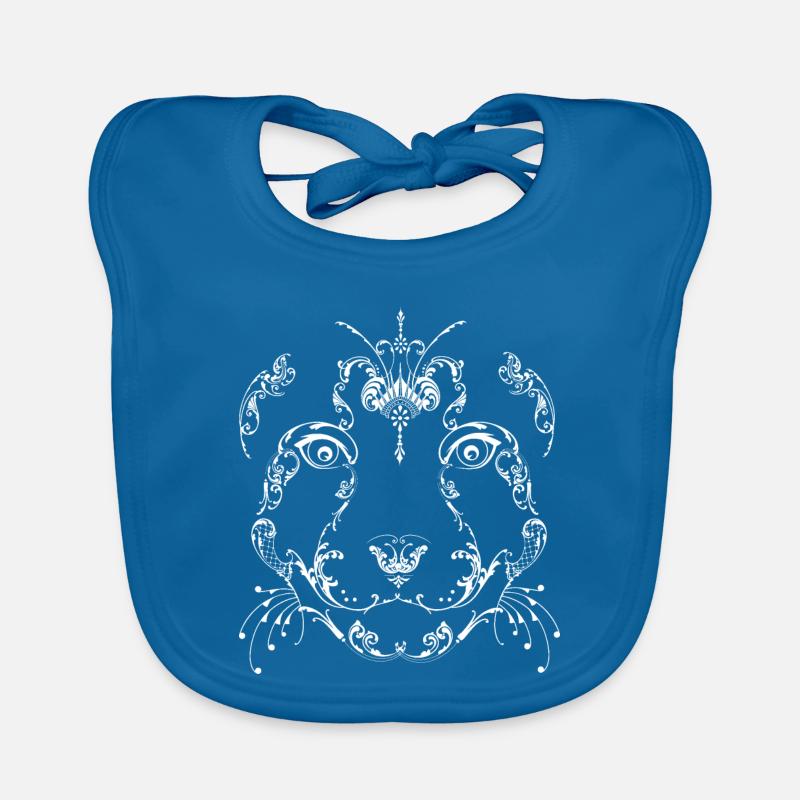 Leopard Gepard Jaguar Muster Pattern Ornament - Baby Bio-Lätzchen - Pfauenblau