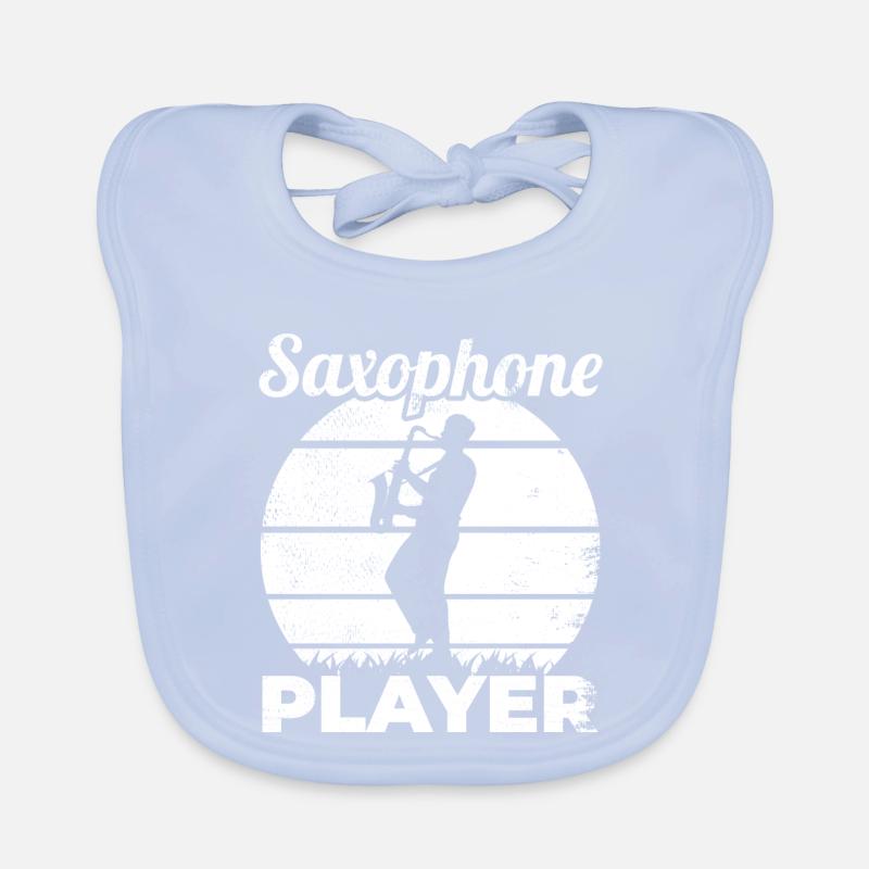 Funny saxophone player Organic Baby Bibs