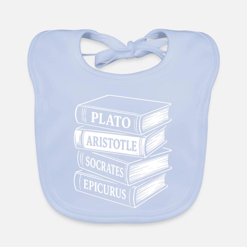 Classical Philosophers Book Stack Design Organic Baby Bibs