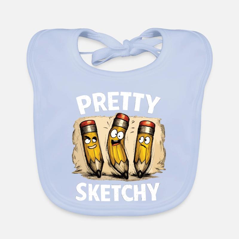 Pretty Sketchy Pretty Sketchy Pencils Organic Baby Bibs