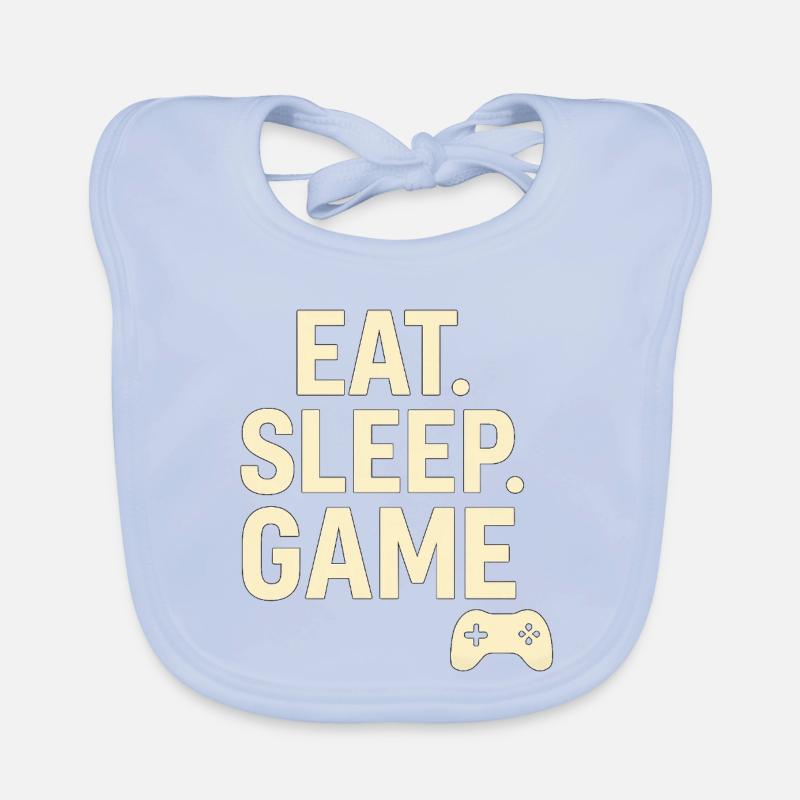 Eat Sleep Game Controller Organic Baby Bibs