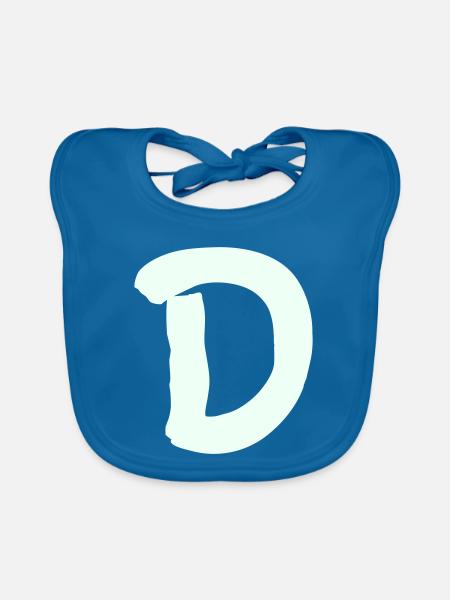 buchstabe_D- - Baby Bio-Lätzchen - Pfauenblau