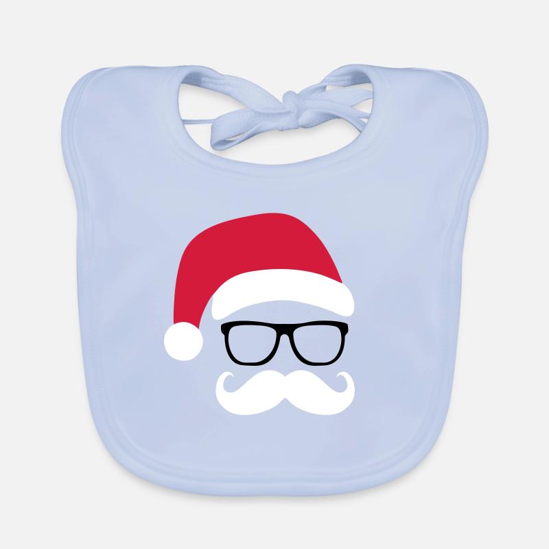 Funny Weihnachtsmann mit Nerd Brille und Mustache Baby Bio-Lätzchen