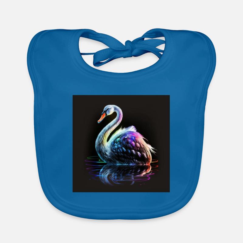 SWAN WITH ITS REFLECTION Organic Baby Bibs