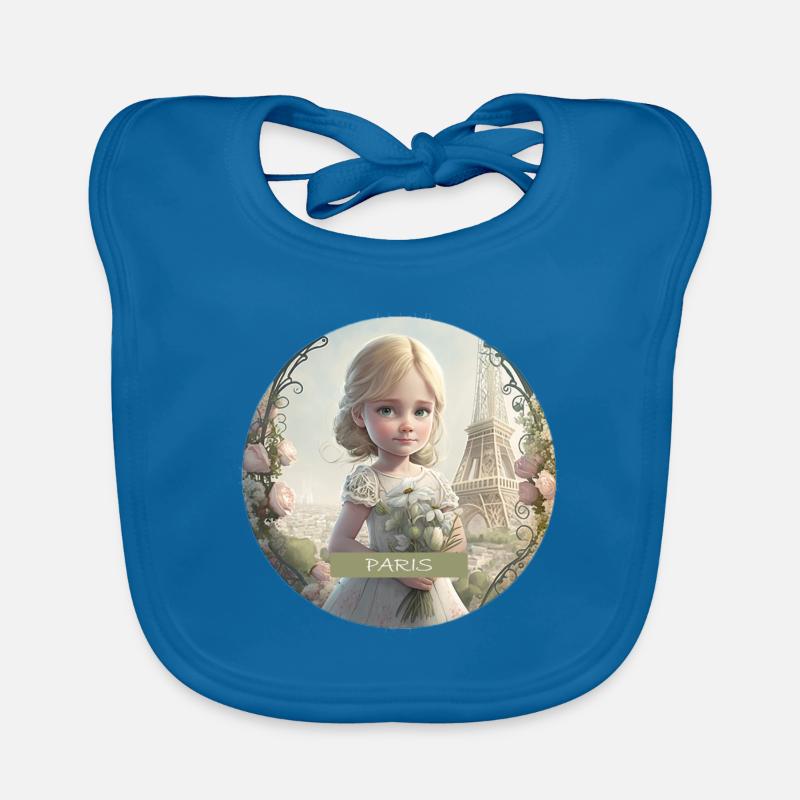KLEINES MÄDCHEN - SOUVENIRS VON PARIS - EIFFELTURM Baby Bio-Lätzchen