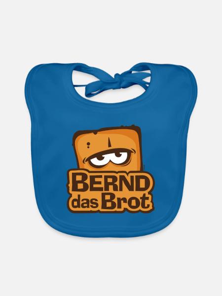 Bernd Das Brot Logo - Baby Bio-Lätzchen - Pfauenblau - Vorne