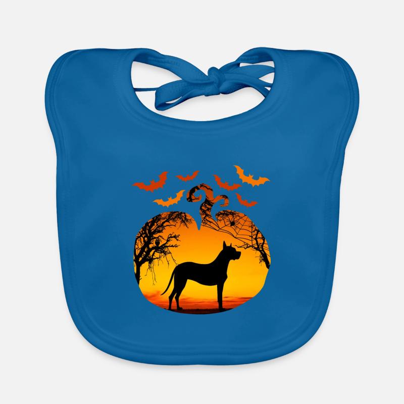 Great Dane in a pumpkin Organic Baby Bibs