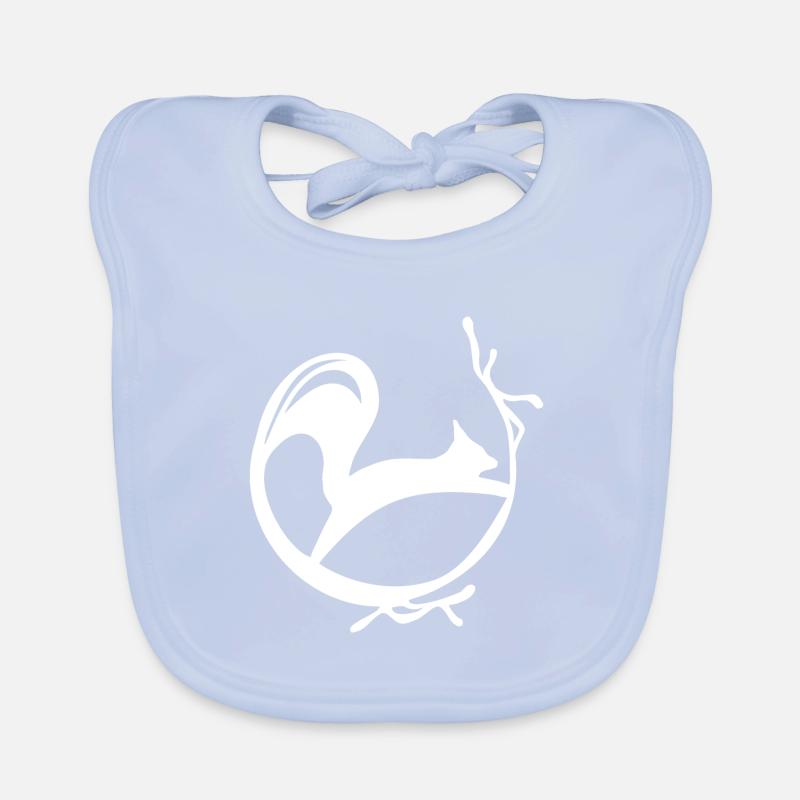 Squirrel Squirrel Coffee Edge white Organic Baby Bibs