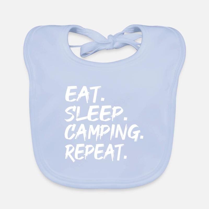 EAT SLEEP CAMPING REPEAT Baby Bio-Lätzchen