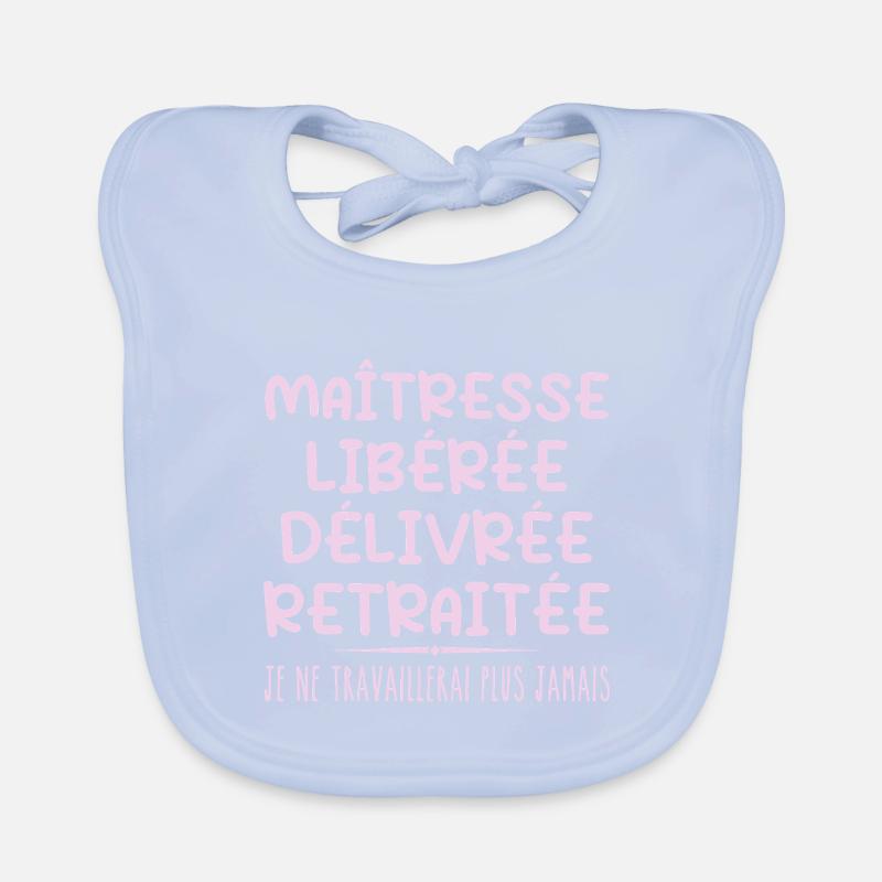 Herrin feiert ihren Ruhestand mit Humorgeschenk Baby Bio-Lätzchen