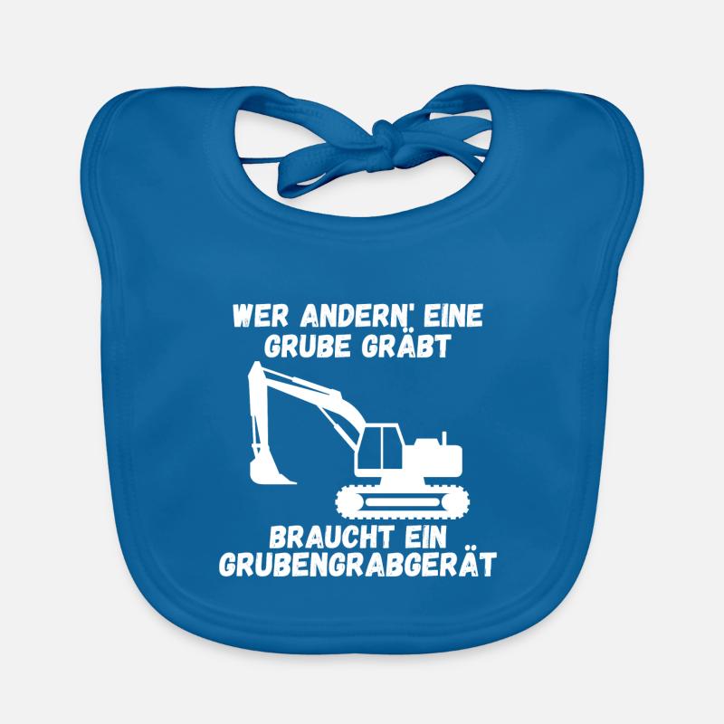 Wer andern eine Grube gräbt braucht ein - Baby Bio-Lätzchen - Pfauenblau