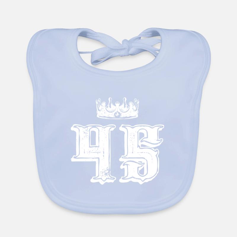 45 Number crown Organic Baby Bibs