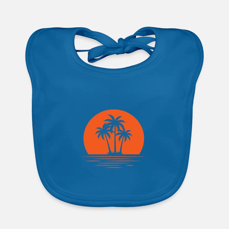 Palm Trees Sunset Organic Baby Bibs