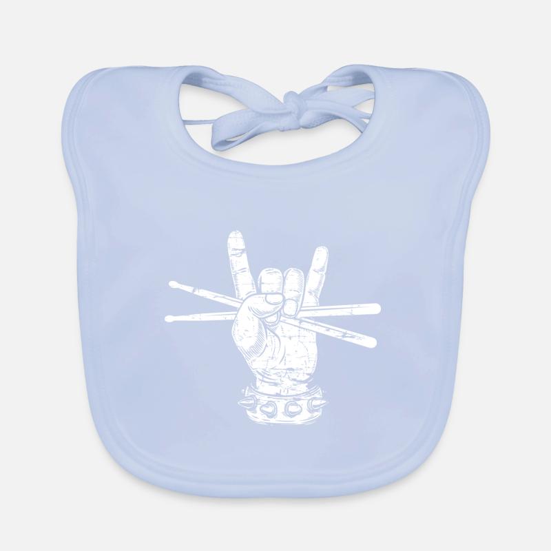Drummer Drumsticks Drums Organic Baby Bibs