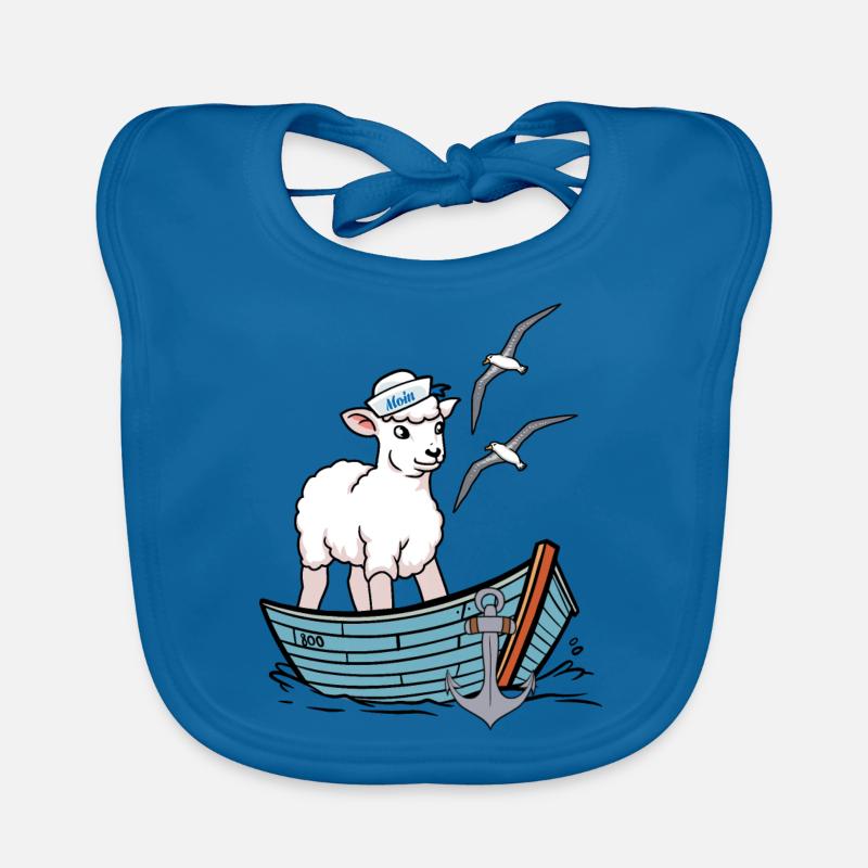 Moin maritim Schaf Boot Schafe Küste Boot Baby Bio-Lätzchen