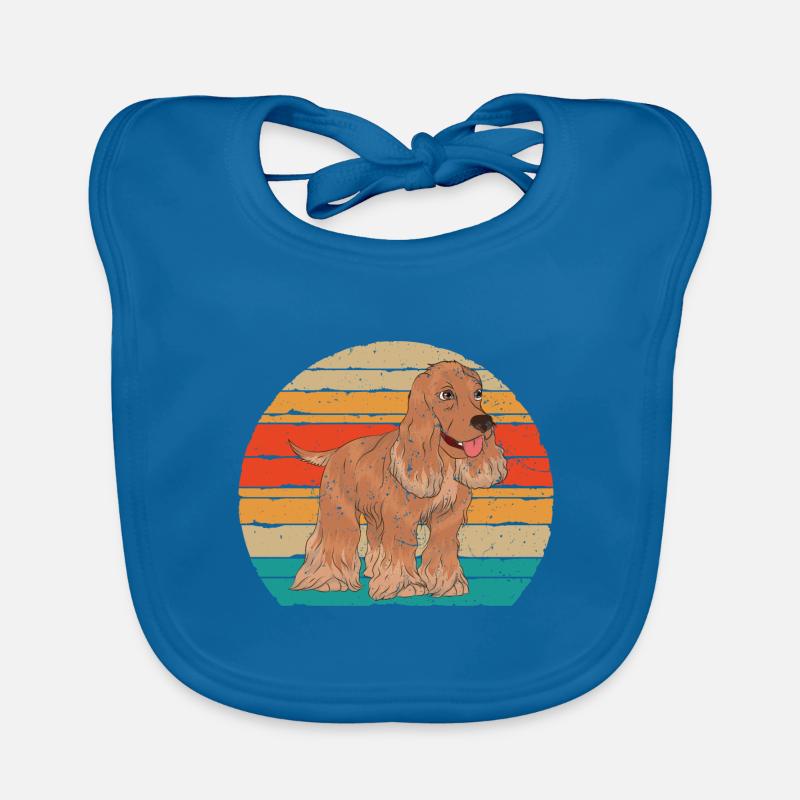 Retro Cocker Spaniel Baby Bio-Lätzchen
